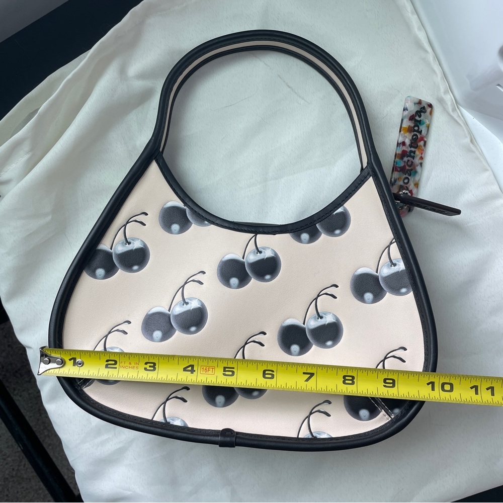 Coachtopia - Cherry Print Crescent Shoulder Bag in Cream and Black - Picture 5 of 9
